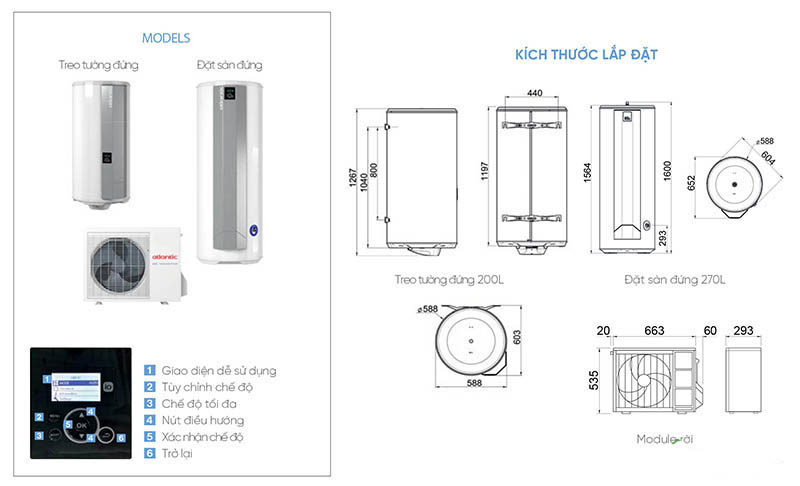 may bom nhiet calypso split inverter 04 1599878270 - Máy bơm nhiệt treo tường Calypso VM công suất 100L/h ATLANTIC