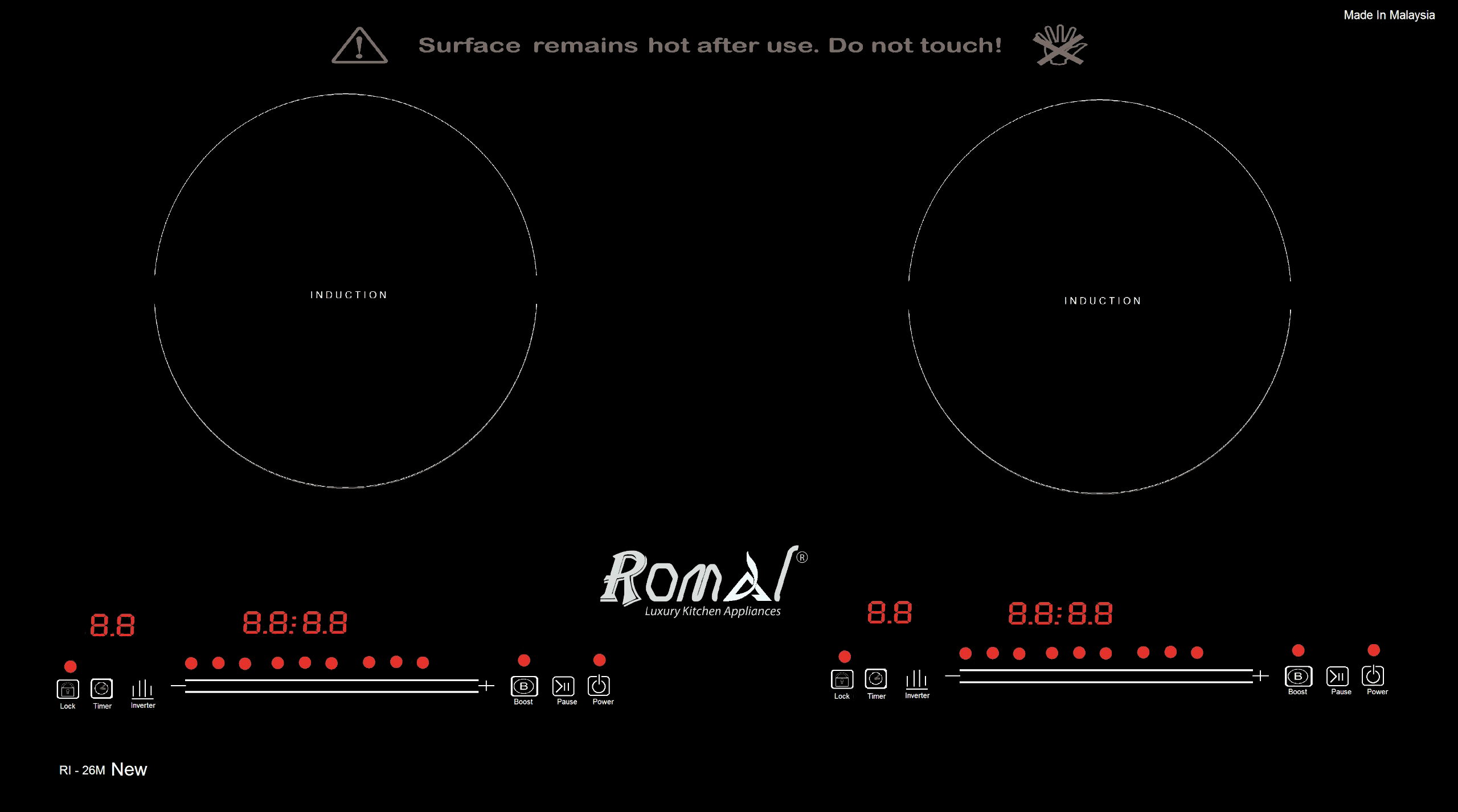 bep tu romal ri 26m - Bếp từ Romal RI-26M New