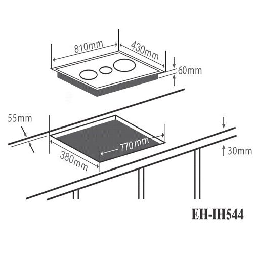 Bếp từ ba Chef's EH-IH544