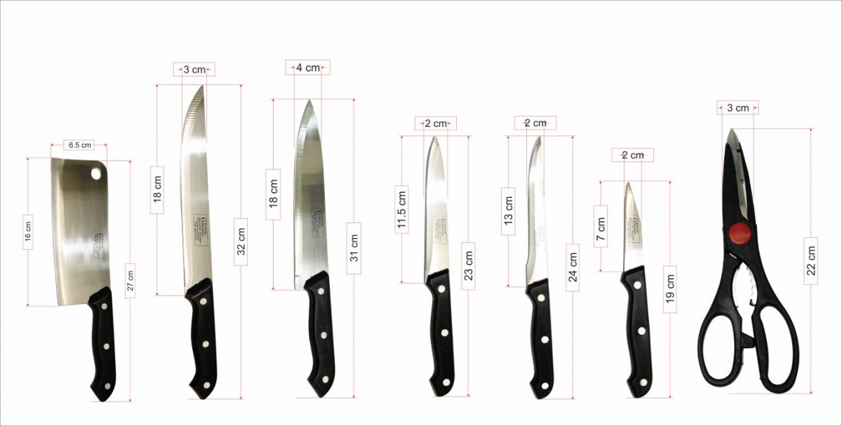Bộ dao kéo làm bếp 8 món Chuanghui FE.01-001