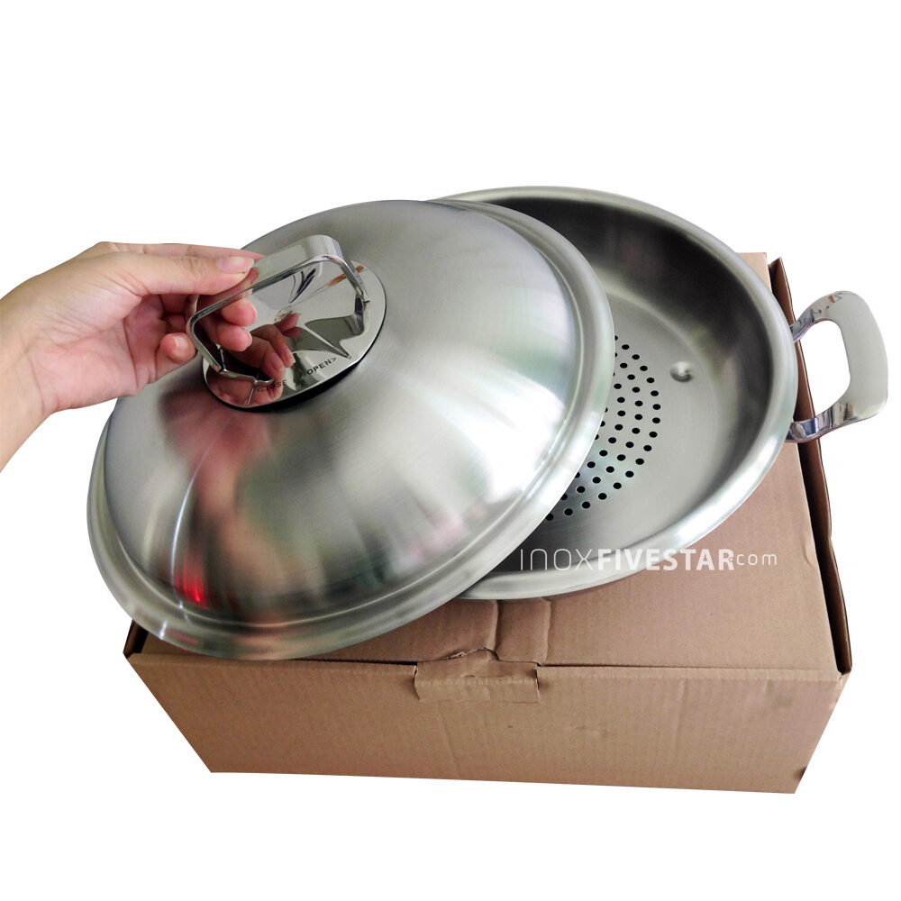 chao chong dinh edelkochen plus 7 - Chảo hấp inox chống dính 304 3 lớp 28cm Edelkochen Plus