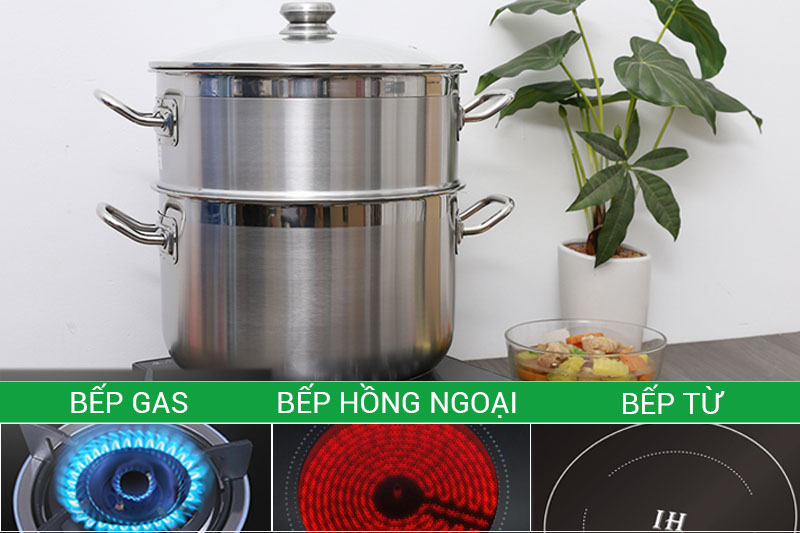 nồi xửng hấp dùng cho bếp từ