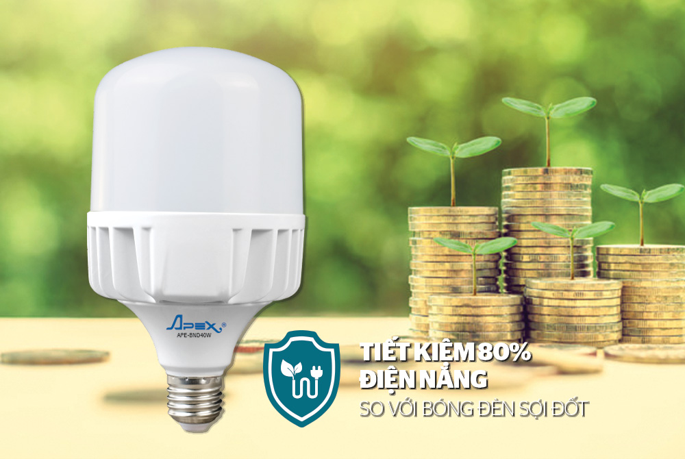 ĐÈN LED BULB NHÔM ĐÚC APEX APE-BND40W 4