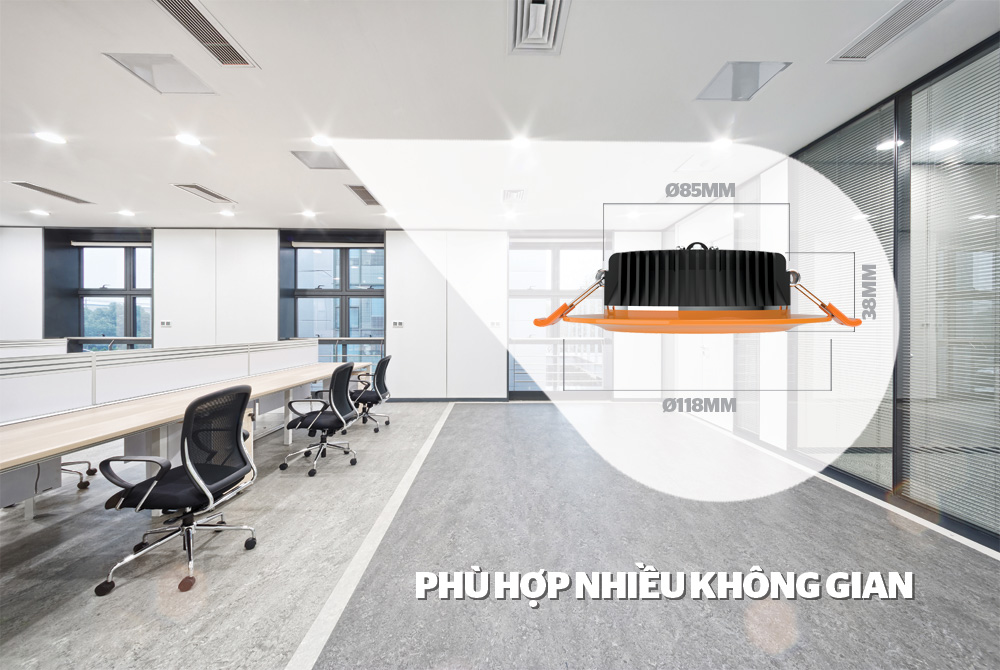 DOWNLIGHT MẶT CONG VÀNG 1 MÀU SUNHOUSE SHE-DL05-1/7W-MCV 4