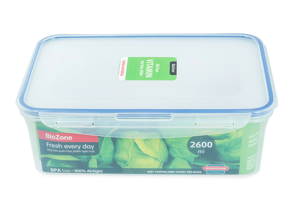 Bộ 3 hộp bảo quản thực phẩm ngăn mát BioZone Space Saving KB-CO3P02 04