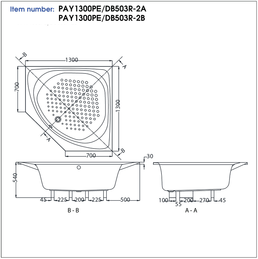 Bồn tắm nhựa TOTO PAY1300PE#W/DB503R-2A - 9