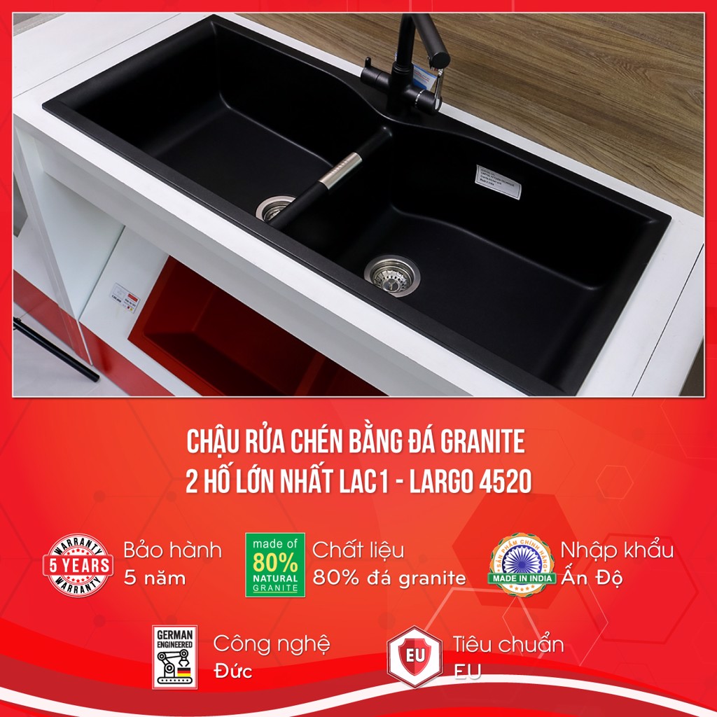 chậu rửa chén bằng đá granite LAC1 1140x500mm