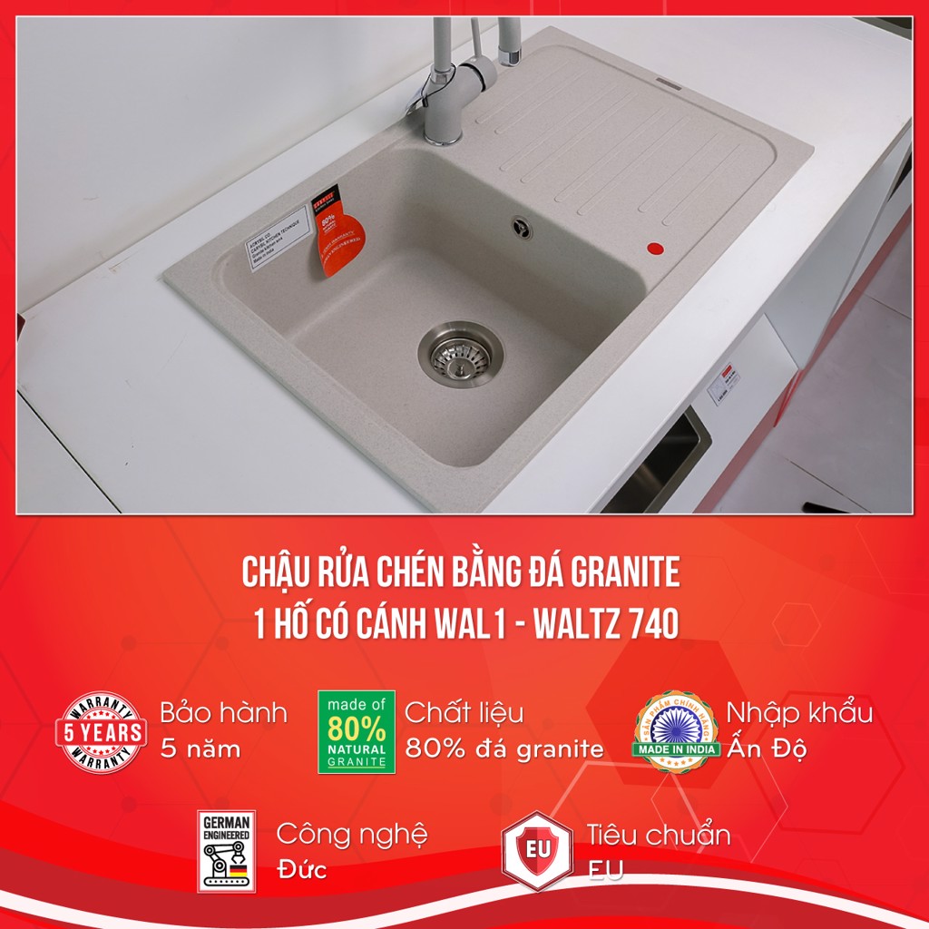 chậu rửa chén bằng đá granite WAL1