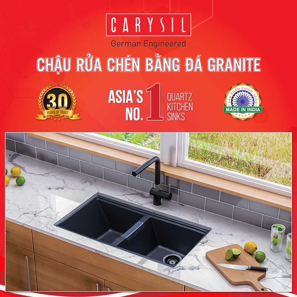 chậu rửa chén bằng đá granite chuyên lắp âm LMC1