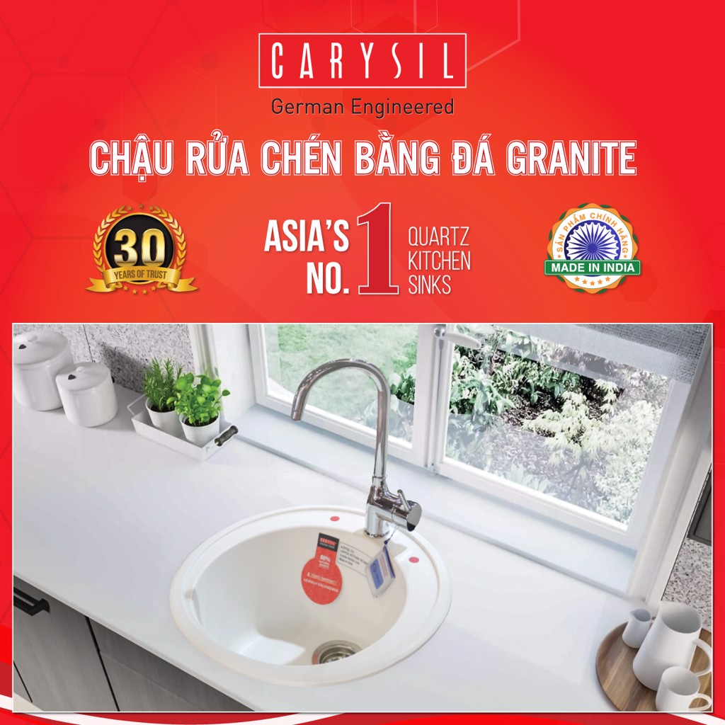 chậu rửa chén bằng đá granite hình tròn