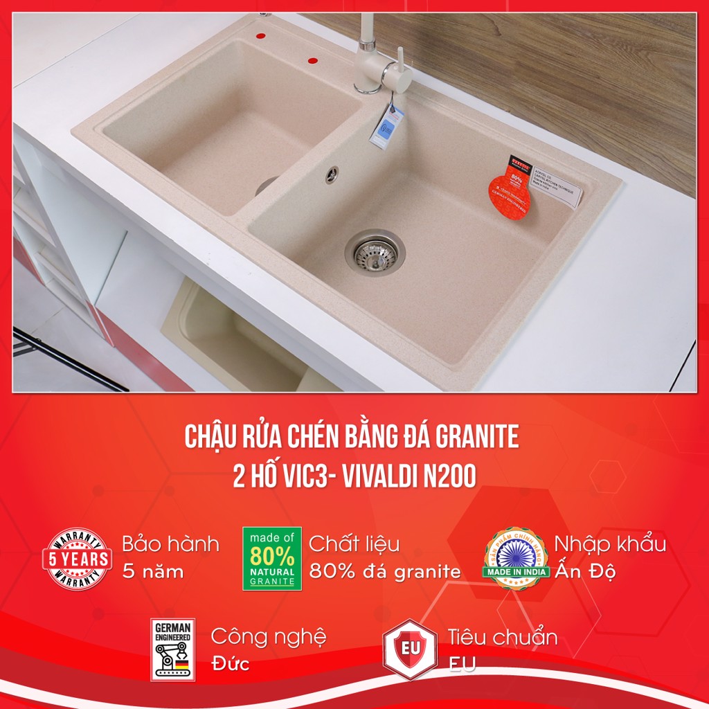 chậu rửa chén bằng đá granite VIC3