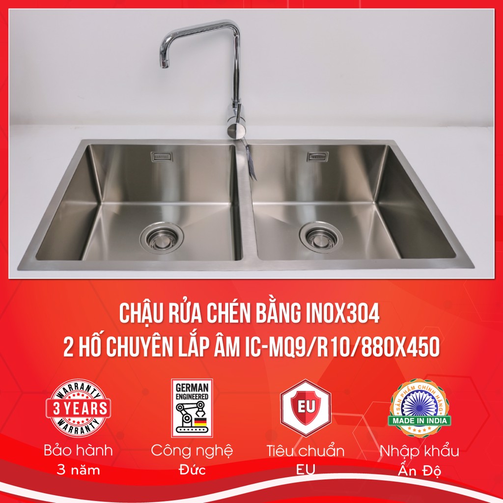 chậu rửa chén inox304 Carysil IC-MQ9