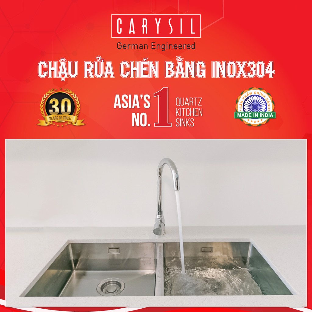 chậu rửa chén inox304 Carysil IC-MQ9