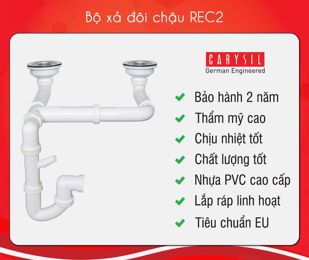 Bồn Rửa Chén Bằng Đá Nhân Tạo RETRO A 50-50 - REC2