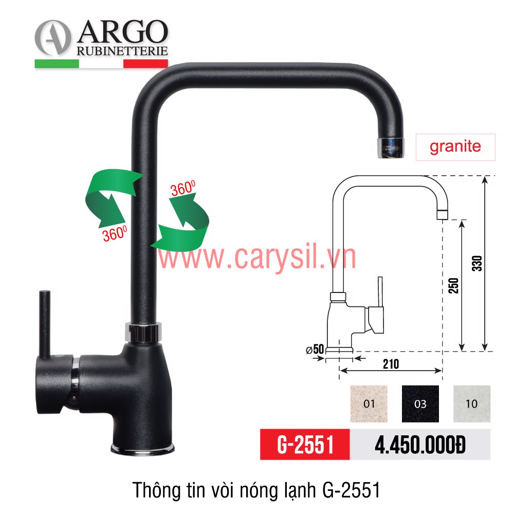 vòi rửa chén Argo G-2551