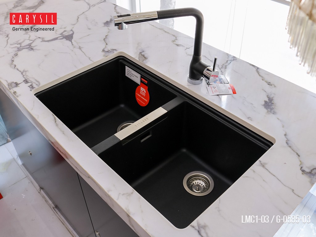 chậu rửa chén bằng đá granite chuyên lắp âm LMC1