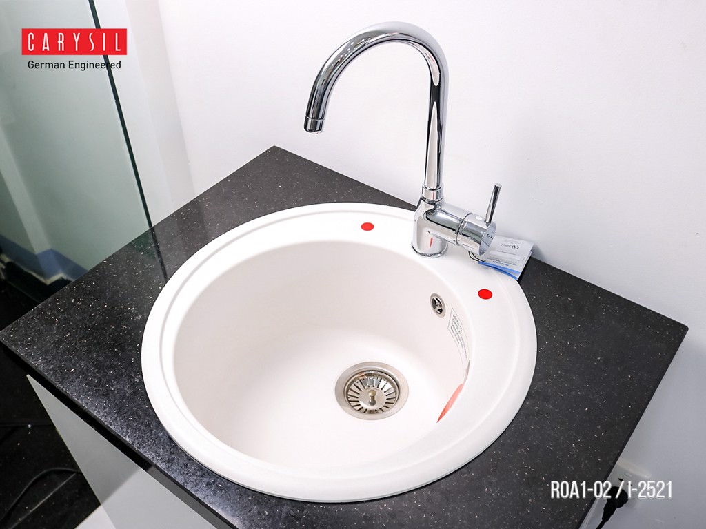 chậu rửa chén bằng đá granite hình tròn