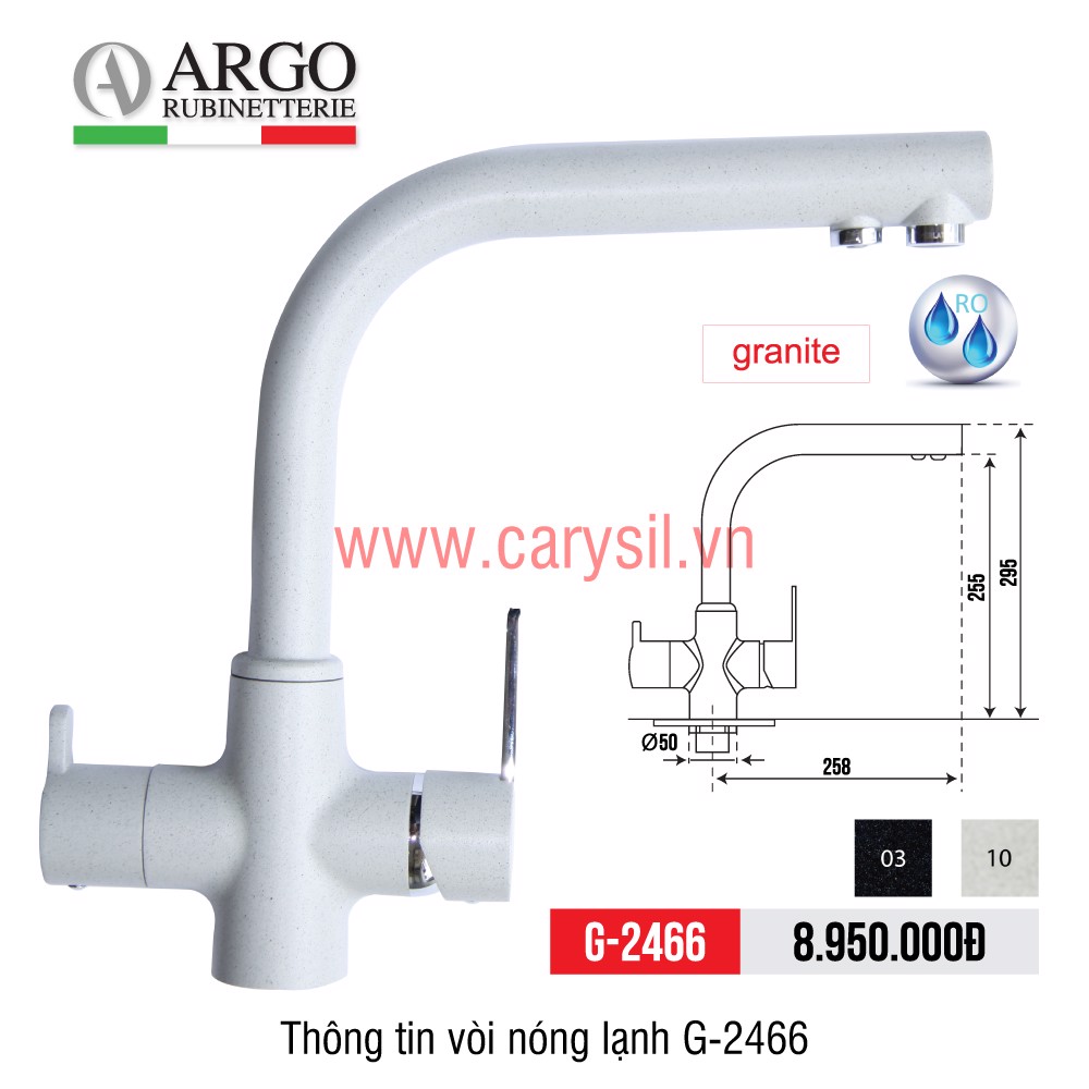 vòi nóng lạnh 3 đường nước G-2466