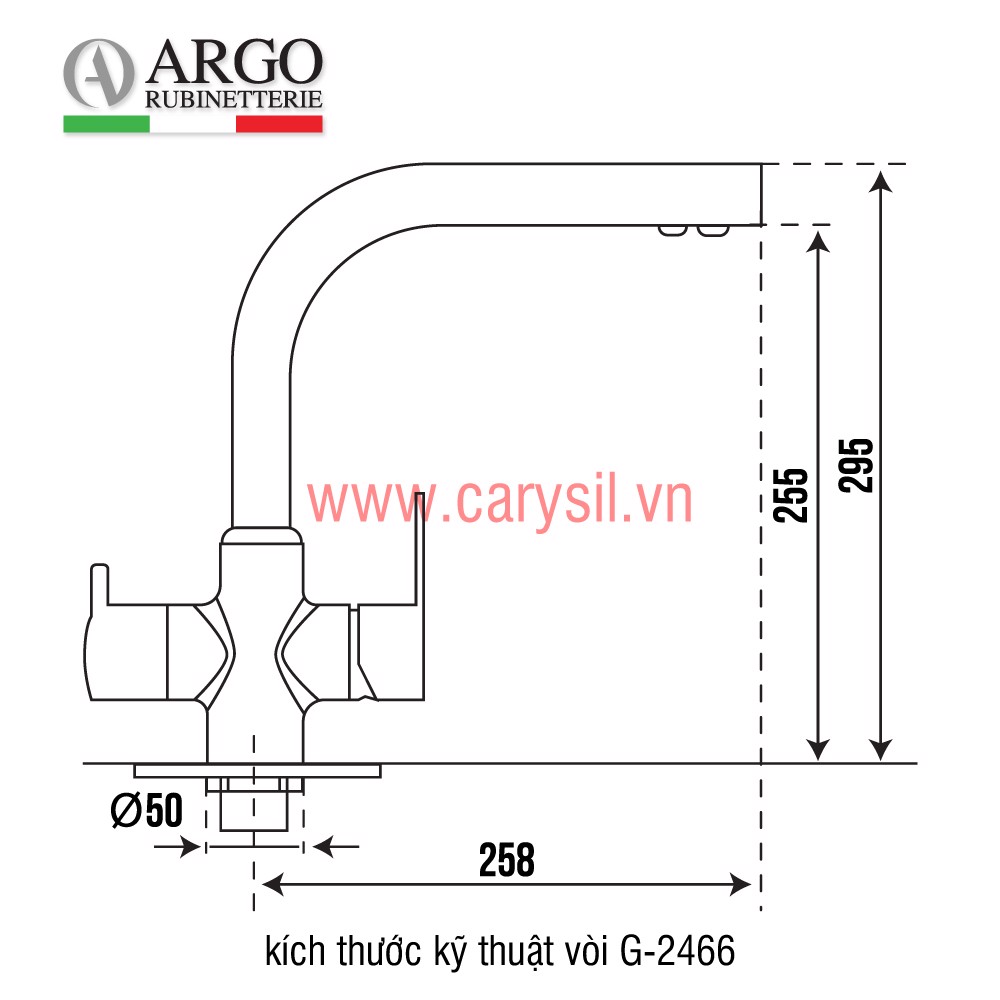 vòi nóng lạnh 3 đường nước G-2466