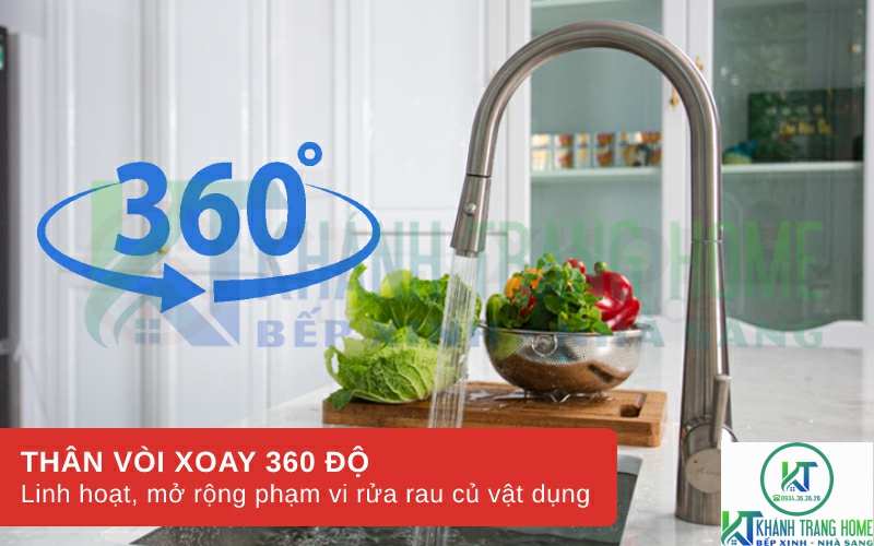 VÒI RỬA CHÉN BÁT RÚT DÂY KONOX KN1901N NICKEL