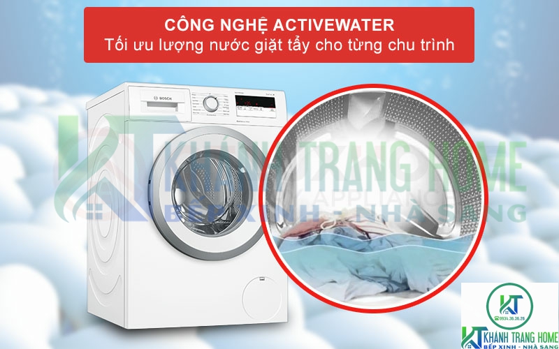 Công nghệ ActiveWater tối ưu lượng nước giặt từng chu trình