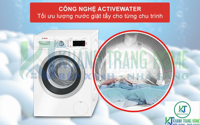 active water may giat bosch waw28440sg MÁY GIẶT BOSCH SERIE 8 WAW28440SG VARIOPERFECT 8KG 1400RPM