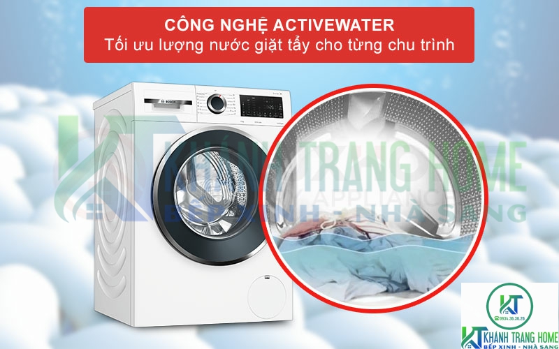Tối ưu lượng nước giặt từng chu trình nhờ công nghệ ActiveWater