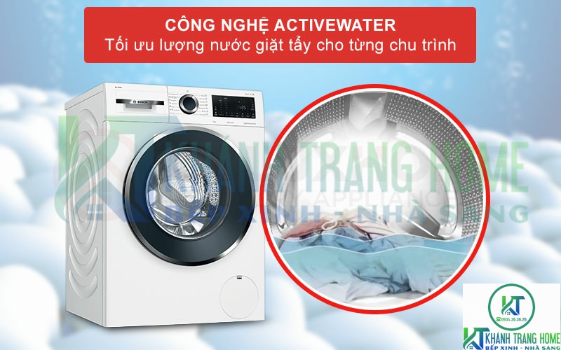 Công nghệ ActiveWater tối ưu lượng nước giặt cho mỗi chu trình
