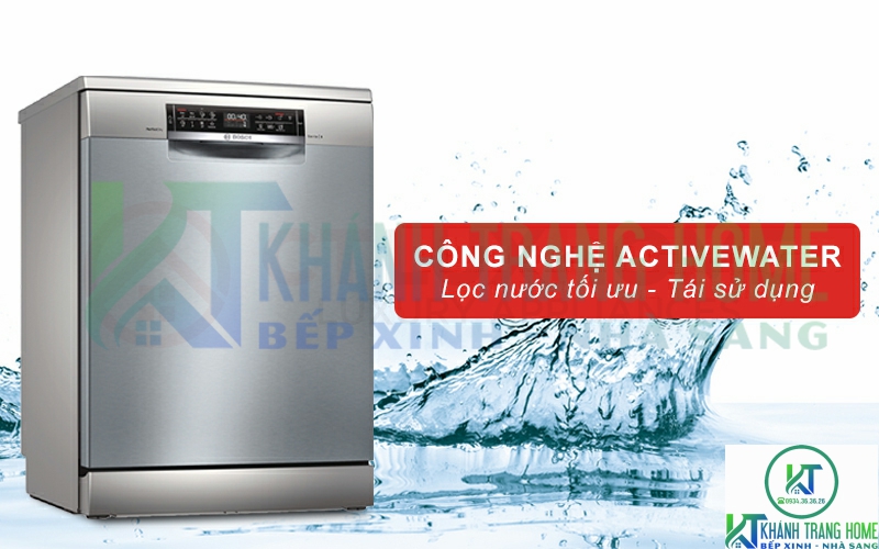 Công nghệ ActiveWater quản lý tối ưu và tái sử dụng lượng nước rửa.