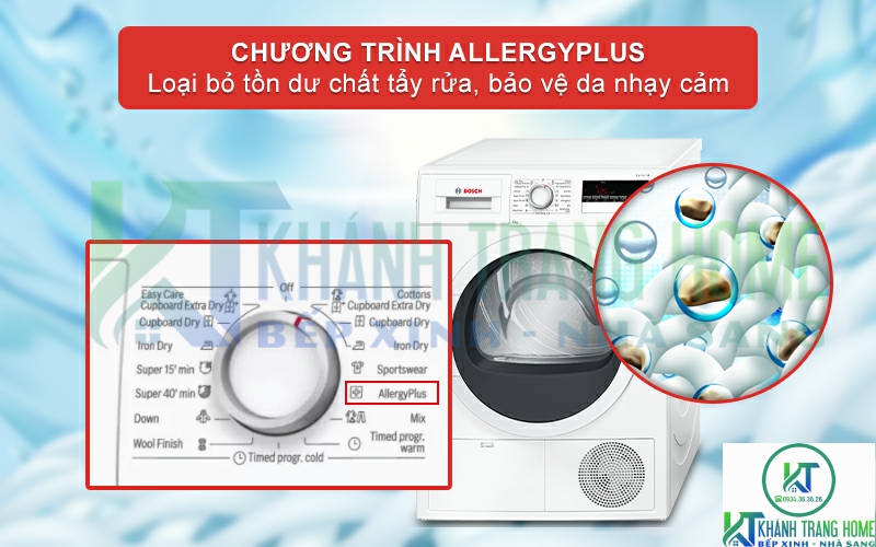 Lựa chọn AllergyPlus để sấy diệt khuẩn, bảo vệ da nhạy cảm.