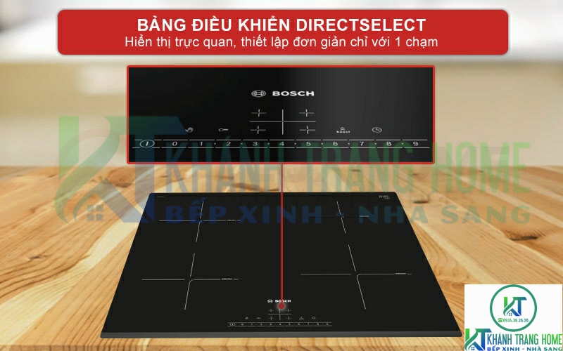 Lựa chọn công suất nấu chỉ với một lần chạm trên bảng điều khiển DirectSelect.