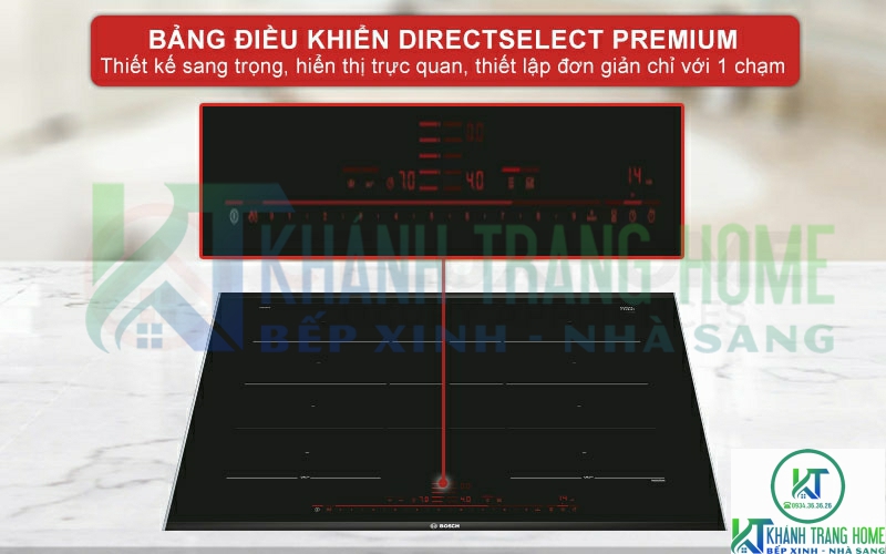 Bảng điều khiển DirectSelect Premium thiết kế sang trọng, điều chỉnh cấp độ nhiệt chỉ với một lần chạm.