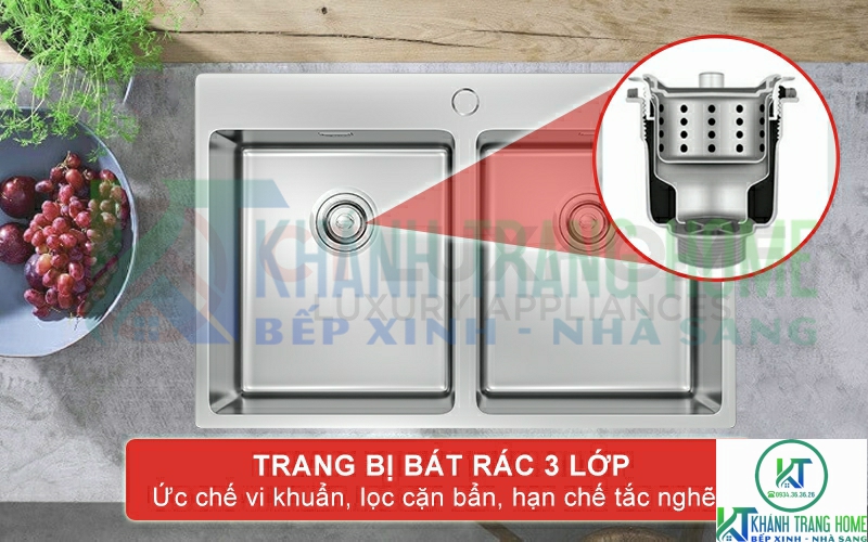 Bát rác 3 lớp kháng khuẩn và ngăn chặn cặn bẩn