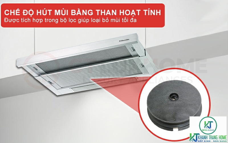 Loại bỏ mùi tối đa với chế độ hút bằng than hoạt tính được tích hợp trong bộ lọc