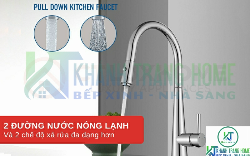 VÒI RỬA CHÉN BÁT RÚT DÂY KONOX KN1901C CHROME