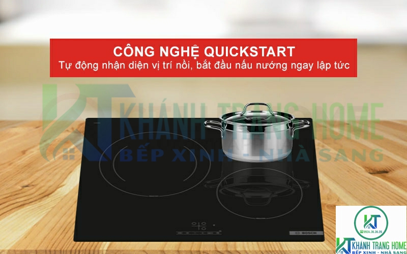 Chức năng QuickStart tự động nhận diện vị trí nồi để bắt đầu nấu nướng.