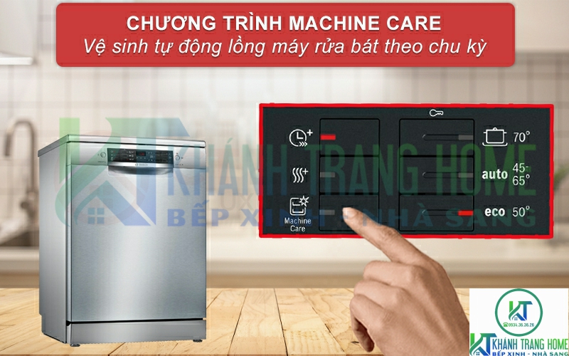 Chức năng Machine Care tự động vệ sinh khoang máy khi cần