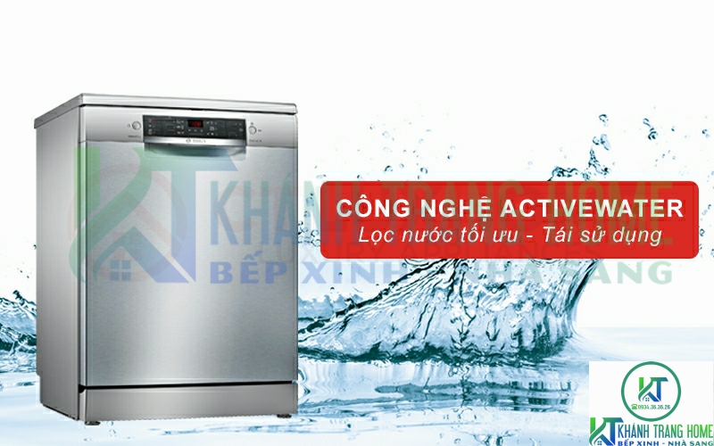 Công nghệ ActiveWater tối ưu lượng nước rửa cho từng chu trình