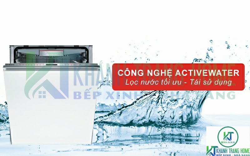 Công nghệ ActiveWater phân phối hiệu quả nước rửa cho từng chu kỳ