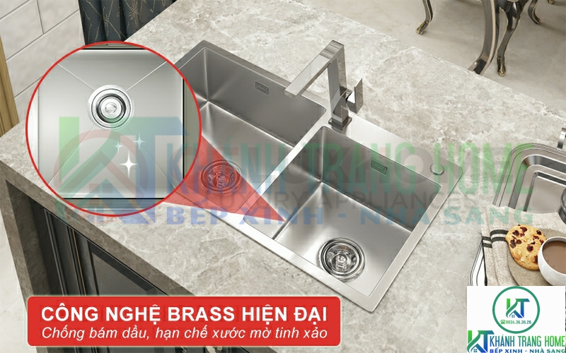 Chậu rửa CHÉN BÁT KONOX OVERMOUNT SINK KN8245DO được trang bị công nghệ Brass