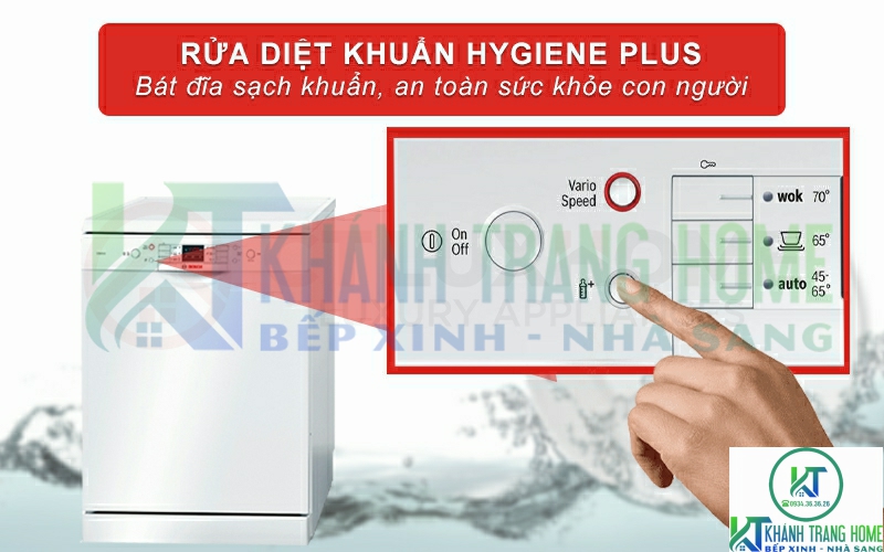 Rửa diệt khuẩn Hygiene Plus giúp bát đĩa sạch khuẩn, an toàn hơn