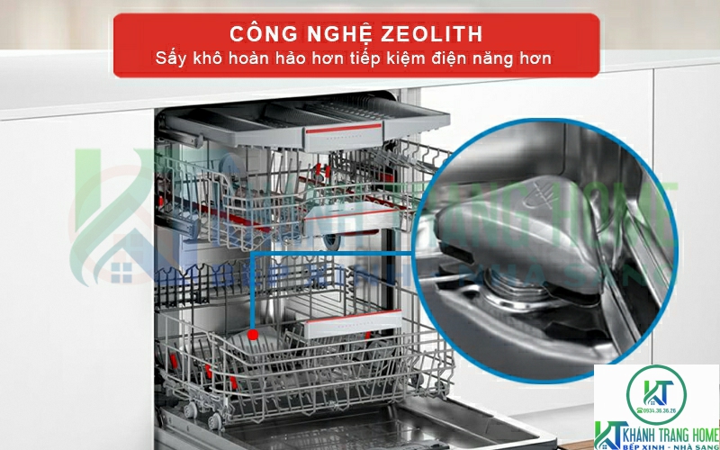 Công nghệ sấy khô hoàn hảo Zeolith trong máy rửa bát Bosch SMI6ZCS07E