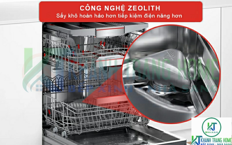 Công nghệ sấy Zeolith mang lại hiệu quả sấy vượt trội cho máy rửa bát Bosch SMI88TS36E