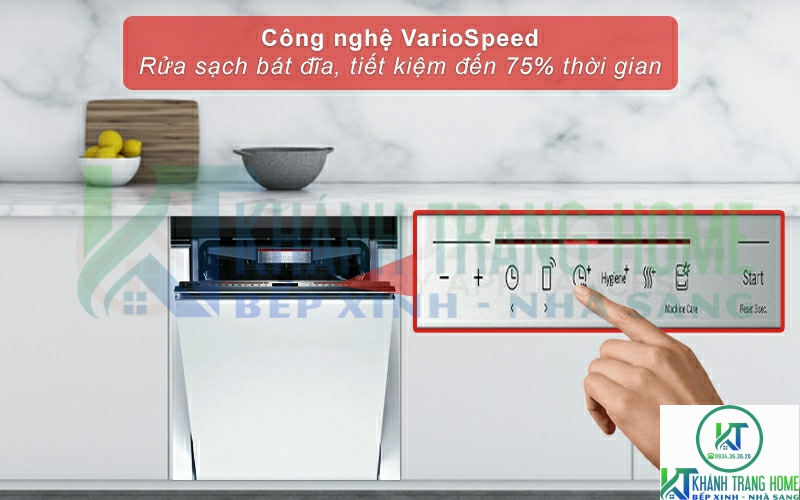 VarioSpeed Plus tăng tốc độ rửa, tiết kiệm tối đa 75% thời gian