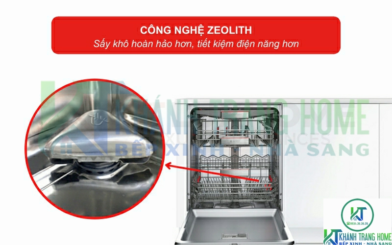 Công nghệ Zeolith giúp bát đĩa khô hoàn hảo hơn và tiết kiệm điện hơn