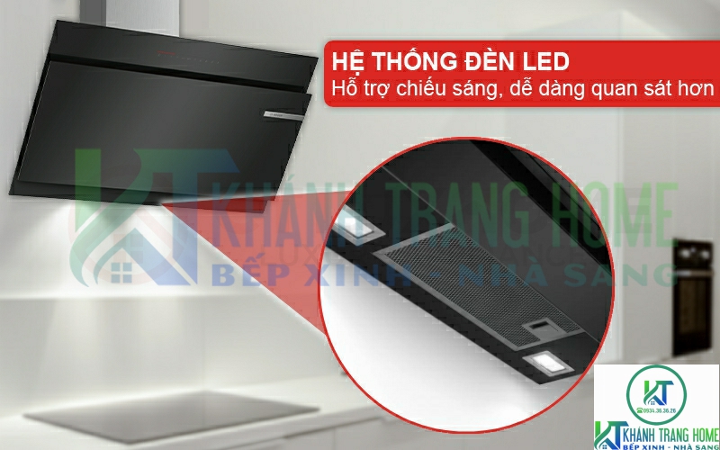 Hệ thống đèn LED hỗ trợ chiếu sáng, quan sát khu vực bếp khi sử dụng