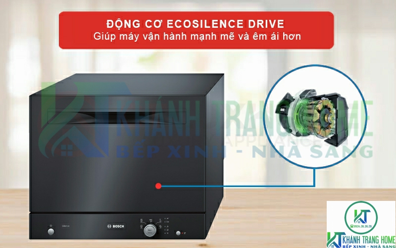 Động cơ EcoSilence Drive giúp máy vận hành yên tĩnh ngay cả khi hoạt động với công suất cao nhất