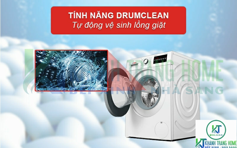Tính năng Drum Clean tự động vệ sinh lồng máy giặt theo định kỳ