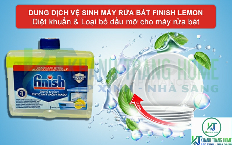 Giới thiệu về dung dịch vệ sinh máy rửa bát Finish Lemon 250ml hương chanh