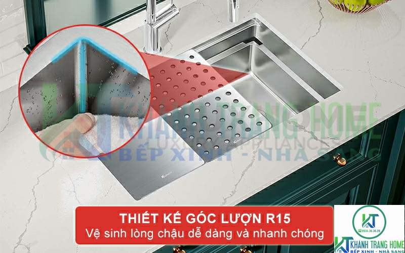 Công việc vệ sinh chậu rửa chén dễ dàng và thuận tiện hơn bao giờ hết